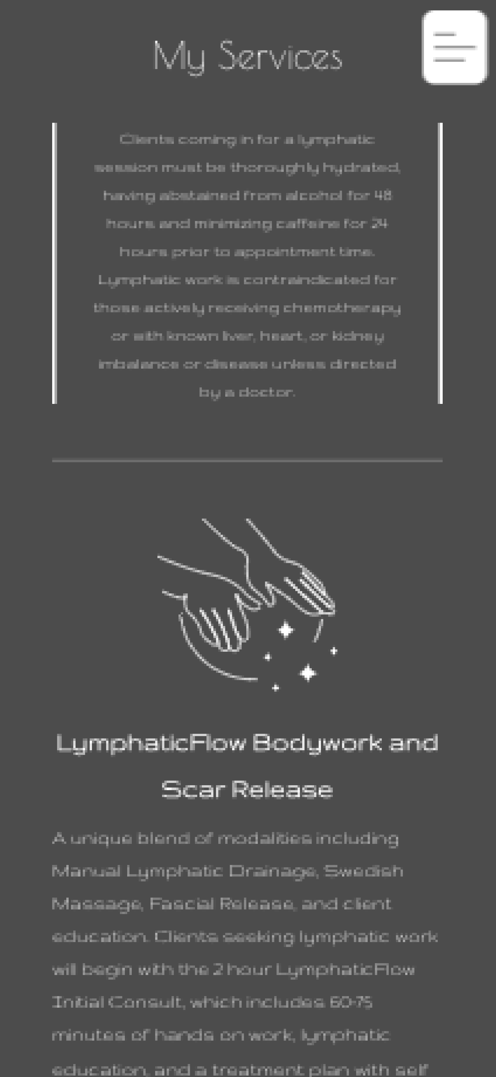 Lymphatic Masssage Screen Mobile